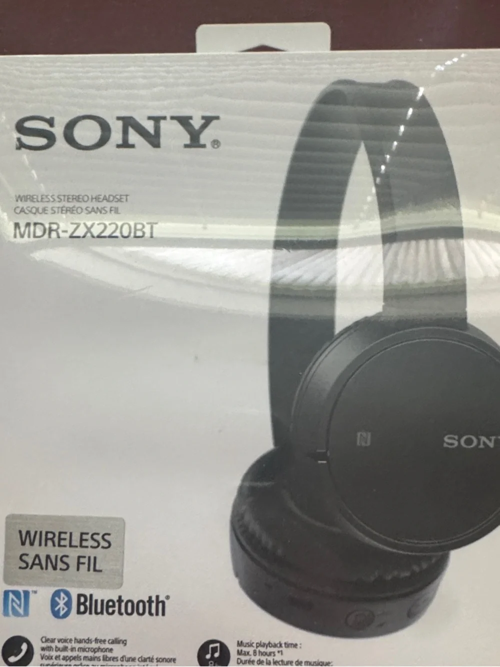 Sony Black Wireless On-Ear Headphones MDR-ZX220BT